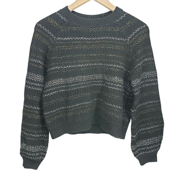 Milly Striped Metallic Sweater‎ Women's Size P (0/2) Wool Blend - Picture 1 of 7